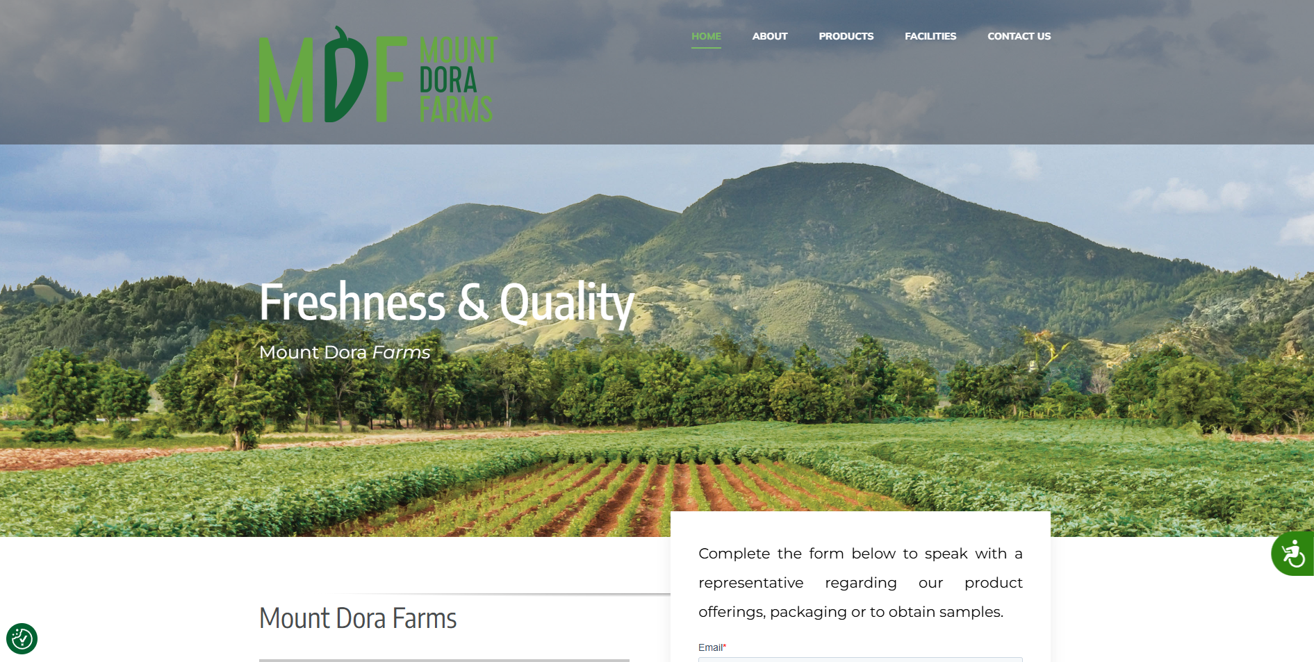Mount Dora Farms — Accessible Agro-Industrial Web Portal